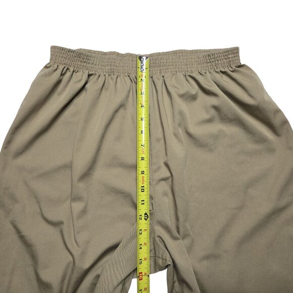 Vintage Priority One Pants Womens 26 Khaki Brown Elastic Waist Workwear Pleated - Picture 6 of 14